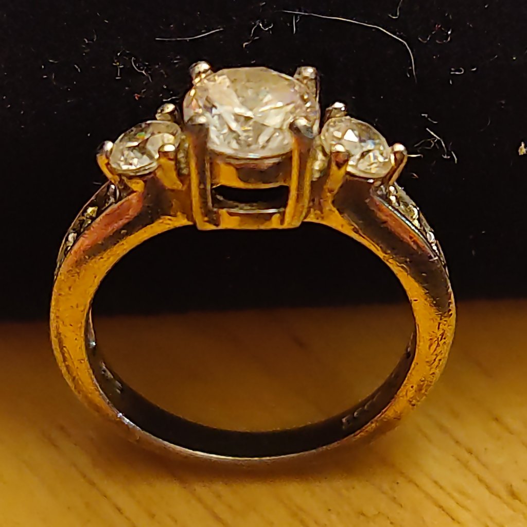 Esse Sterling Silver Cubic Zirconia Three Stone Ring With Cz Accents 925 Stamped